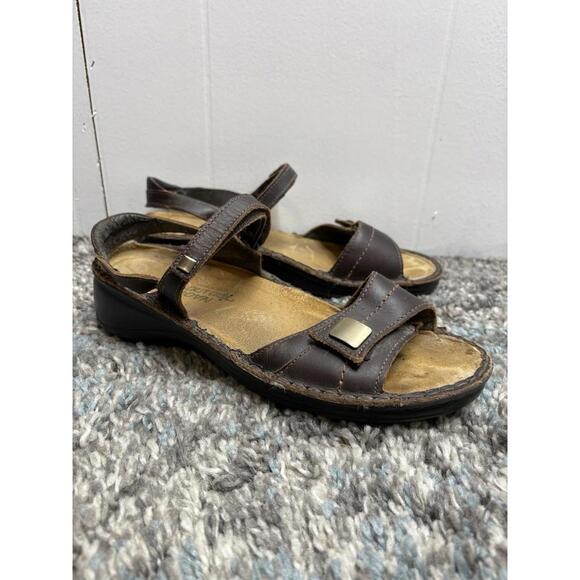 Naot Shoes - Naot Shoes Womens 40 9.5 Papaya Ankle Strap Open Toe Cutout Sandals Leather